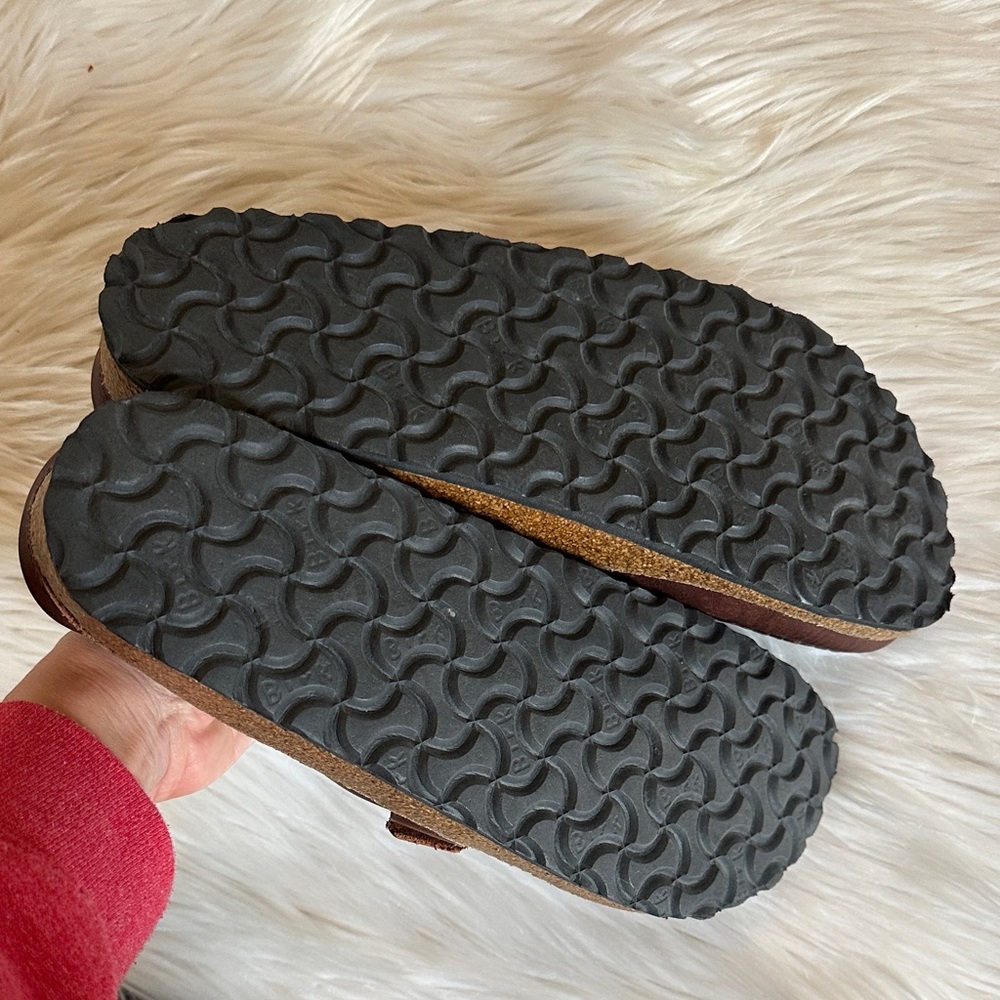 Birkenstock Buckley Natural Oiled Leather Buckle Clog Mules - Picture 11 of 11
